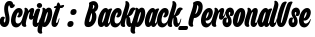 Backpack_PersonalUse English Font